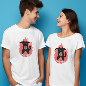 Cotton Unisex T-Shirt Featuring the Roaring Angry Cat!